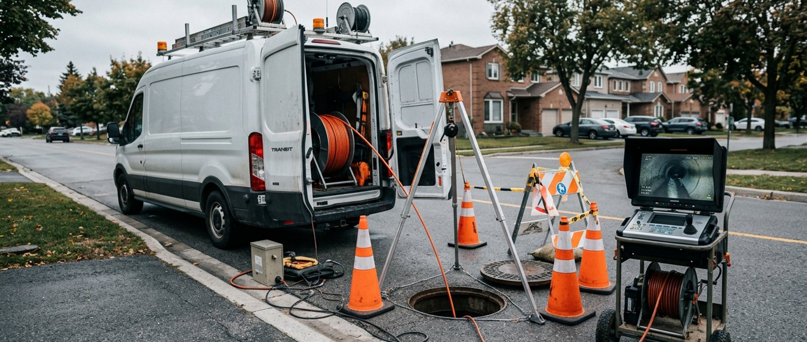 Underground infrastructure inspection with CCTV crawler and GIS mapping overlay